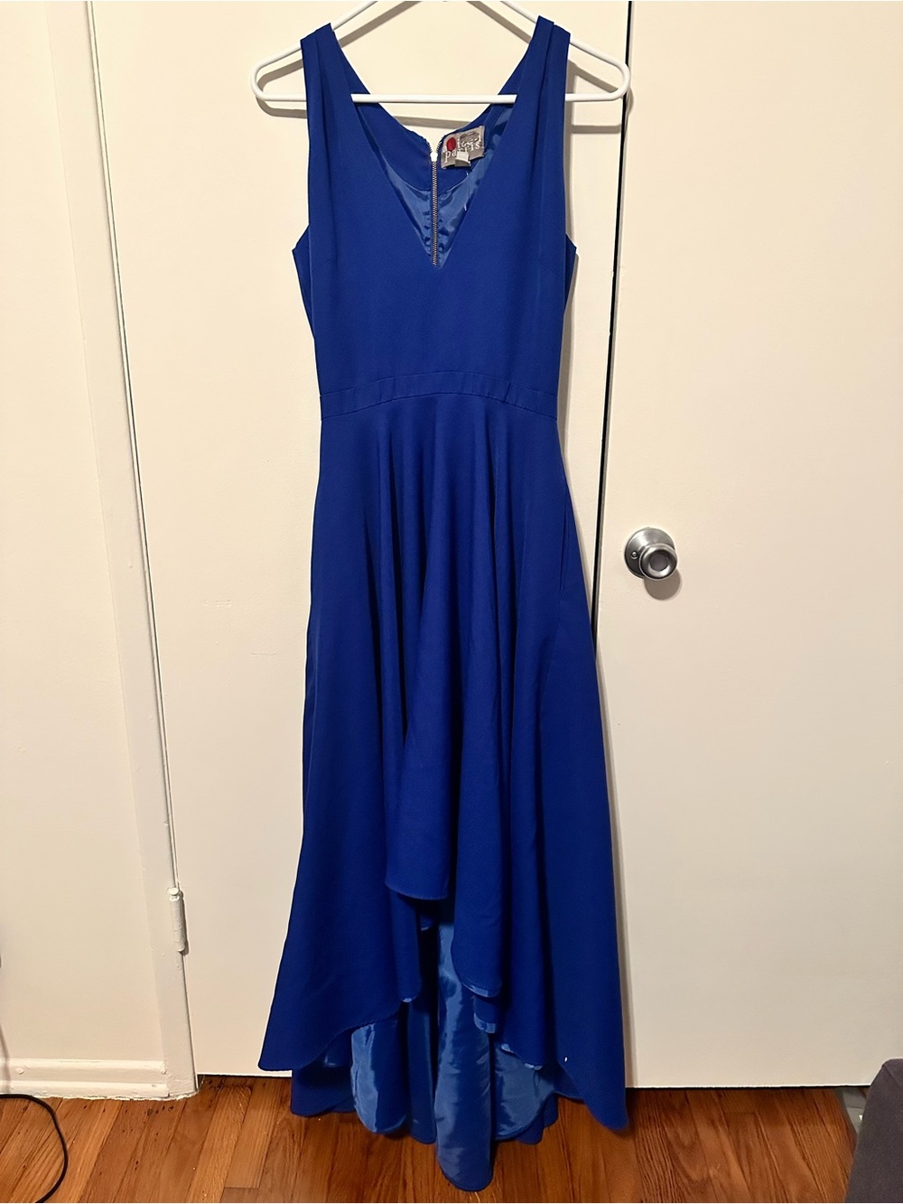 Allison Parris designer cobalt Marilyn evening gown